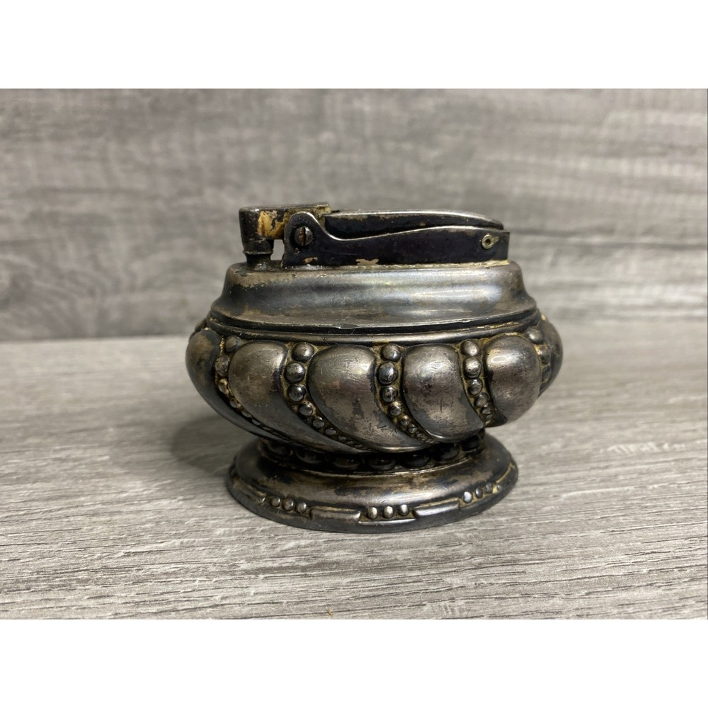Vintage 50s Ronson Crown Table Lighter Silver-Plated U.S.A.